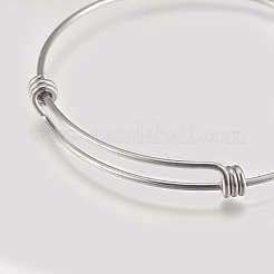 Tarnish Resistant 304 Stainless Steel Expandable Bangles&nbsp;X-STAS-K182-20P