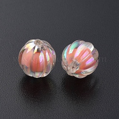 透明なアクリルビーズ  二層ビーズ  ABカラー  カボチャ  ミックスカラー  11x11.5mm  穴：2mm  約550個/500g&nbsp;TACR-S152-07B