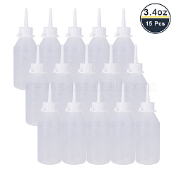 プラスチック接着剤ボトル  透明  10.7x4.5cm  容量：100ml（3.38液量オンス）  15個/セット&nbsp;DIY-BC0009-08
