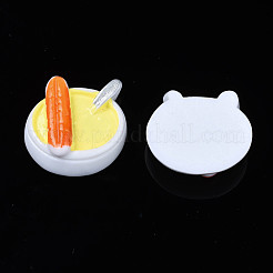 不透明なエポキシ樹脂カボション  模造食品  食べ物  シャンパンイエロー  23x23.5x7mm&nbsp;CRES-S358-40