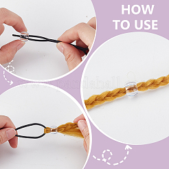 プラスチック製ドレッドヘアビーズヘアデコレーション200個  透明  12x9.5~10mm&nbsp;AJEW-ME0001-48