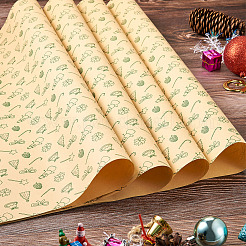 花のギフト包装紙  クリスマスラッピング包装材料  淡い茶色  680x480x0.1mm  20個/セット&nbsp;DIY-TAC0020-52A