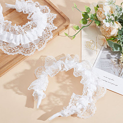 Cloth Wrinkle Lace Hair Bands for Women Girl&nbsp;OHAR-WH0029-11A