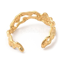 304 Stainless Steel Twist Open Cuff Rings&nbsp;RJEW-K248-11G