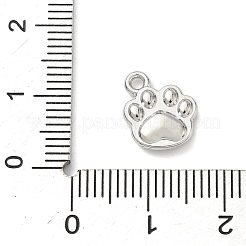 合金ペンダント  足のプリントのチャーム  プラチナ  11x10x3mm  穴：1.5mm&nbsp;FIND-Z101-05P