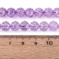 クラックル透明ガラスビーズ連売り  模造ゼリー  ラウンド  多面カット  ミディアム蘭  7.5~8mm  穴：0.8~1.5mm  約48~49個/連  13.98~14.57インチ（35.5~37cm）&nbsp;GLAA-Q108-02A-07