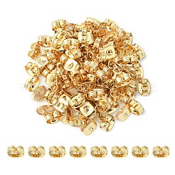 304ステンレススチール製イヤーナット  ポストイヤリング用フリクションイヤーナット  18KGP本金メッキ  6x4.5x3mm  穴：0.8~1mm&nbsp;STAS-YW0001-49