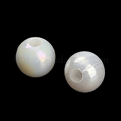 プラスチックビーズ  ラウンド  ABカラーメッキ  ホワイト  6mm  穴：1.8mm  約6250個/500g&nbsp;KY-L082-02A-05