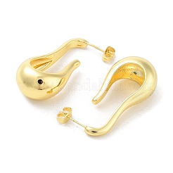 Rack Plating Brass Twist Teardrop Stud Earring&nbsp;EJEW-C078-08G