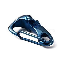 ハロウィーンテーマ 304 ステンレススチール キーチェーン留め具  スカル  ブルー  45x25.5x13.5mm  内径：26x12.5mm&nbsp;STAS-WH0029-46B