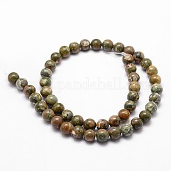 天然の流紋岩ジャスパービーズ連売り  ラウンド  カラフル  8mm  穴：1mm  約44個/連  14.9インチ〜15.1インチ&nbsp;G-G735-30-8mm