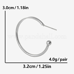 304 Stainless Steel Minimalist C-Shaped Stud Earrings&nbsp;RU9520-1
