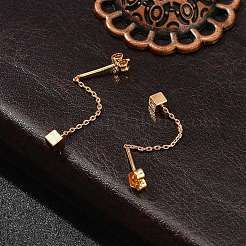 Brass Tassel Stud Earrings&nbsp;LS-EJEW-D321-01G