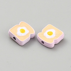 合金エナメルビーズ  チーズスライス  ピンク  10.5x10x4.5mm  穴：1.6mm&nbsp;LS-FIND-CJC0010-120C