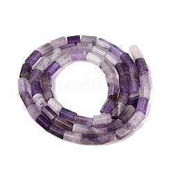 天然石アメジストビーズ連売り  六角柱  5~7.5x3.5~4.5mm  穴：0.6~0.8mm  約57~64個/連  14.76~15.55インチ（37.5~39.5cm）&nbsp;GG-N002-01A-29