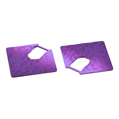 スプレープリントアイアン製ペンダント  ダイヤモンド形状  パープル  40x46.5x2mm  穴：10.5x14.5mm&nbsp;IFIN-N008-032B