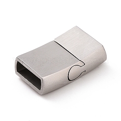 Tarnish Resistant 304 Stainless Steel Rectangle Magnetic Clasps with Glue-in Ends&nbsp;STAS-E089-42P-A