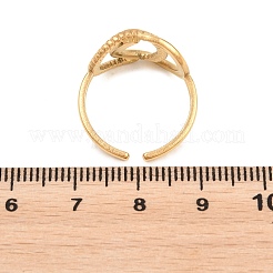 女性用304ステンレススチールカフオープンリング  二重リング  ゴールドカラー  usサイズ6 1/4(16.7mm)&nbsp;RJEW-C161-01B-G