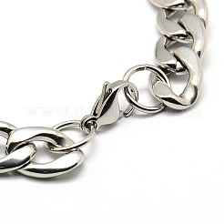 Tarnish Resistant 304 Stainless Steel Curb Chain/Twisted Chain Bracelets&nbsp;STAS-A028-B127P