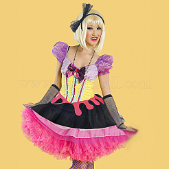 Polyester Hair Band & Nylon Gloves && Lace Dress & Plastic Beads Necklace and Bracelets Sets&nbsp;DIY-WH20062-11A