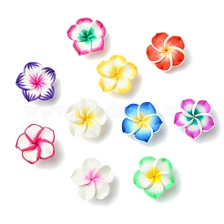 40個10色手作りポリマークレイビーズ  花  ミックスカラー  25~26x25~26x10~12mm  穴：1.6mm  4個/カラー&nbsp;CLAY-CJ0002-13