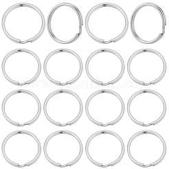 304ステンレススチール製スプリットキーリング40個  キーホルダー留め金のパーツ  ステンレス鋼色  内径：20mm  23x1.5~2.5mm&nbsp;STAS-CY0001-01A-P