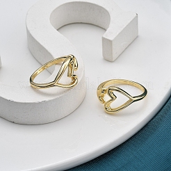 Rack Plating Brass Cuff Finger Rings for Women&nbsp;RJEW-M028-37G