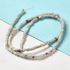 合成アクアテラジャスパービーズ連売り  印象ジャスパー  キューブ  2~2.5x2.5~3.5x2.5~3mm  穴：0.4mm  約157~165個/連  14.96~15.75''（38~40センチメートル）&nbsp;G-B064-A26