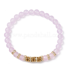 6.5MM Natural Dyed Malaysia Jade Round Beaded Stretch Bracelets for Women&nbsp;BJEW-JB12267-03