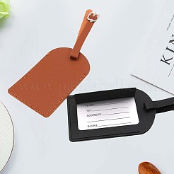 カットホロー 4個 PUレザー ラゲッジタグ  鉄のクラスプ付  旅行IDラベル  スーツケース名札  シエナ  111x70mm&nbsp;OFST-CL0001-01B-02