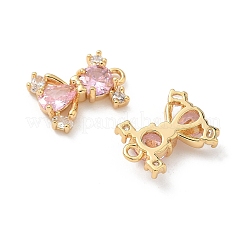 Brass Micro Pave Cubic Zirconia Charms&nbsp;KK-C099-08G-01