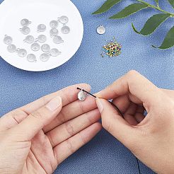 304ステンレススチールペンダントラインストーンセッティング  フラットラウンド  ステンレス鋼色  ss3（1.35~1.4mm）ラインストーンに適合  13x10x1.5mm  穴：1.6mm  20個/箱&nbsp;STAS-UN0007-21P