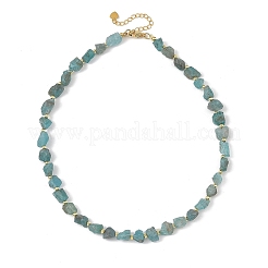 Rough Natural Blue Apatite Nuggets Beaded Necklaces&nbsp;NJEW-JN06376