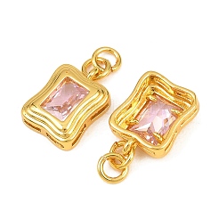 Brass Micro Pave Cubic Zirconia Pendants&nbsp;KK-H263-02G-01