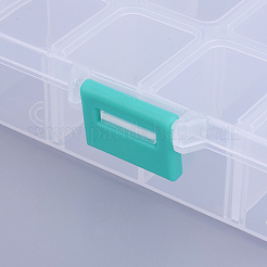 オーガナイザー収納プラスチックボックス  調整可能な仕切りボックス  長方形  ホワイト  11x7x3cm  1つのコンパートメントさ：3x2.5cm  8区画/ボックス&nbsp;X-CON-X0002-01