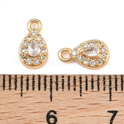 Brass Micro Pave Clear Cubic Zirconia Charms&nbsp;CU-CBA804C-24G