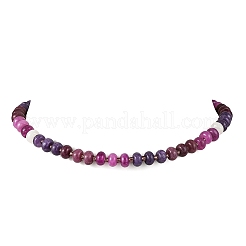 Gradient Dyed Natural White Jade Rondelle Beaded Necklaces with Glass Seed Beads for Women&nbsp;NJEW-JN06594-01