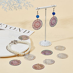 40Pcs 2 Colors 201 Stainless Steel Filigree Pendants&nbsp;STAS-DC0010-92