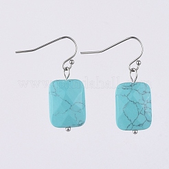 Faceted Natural & Synthetic Gemstone Dangle Earrings&nbsp;EJEW-JE03945