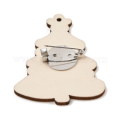 Christmas Theme Wood Printed Brooches for Women&nbsp;LS-JEWB-Z029-01A