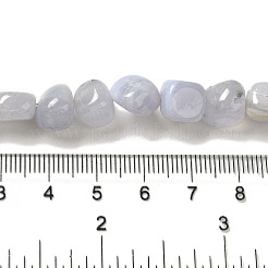 天然石ブルーレースアゲートビーズ連売り  ナゲット  タンブルストーン  7~15x6~10x5.5~8mm  穴：1mm  約47~49個/連  15.55~15.94''（39.5~40.5センチメートル）&nbsp;G-NH0017-B05-01