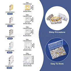 200Pcs 5 Styles Brass Rhinestone Spacer Beads&nbsp;KK-TA0003-39