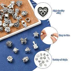 40 Pcs Tibetan Style Alloy European Beads&nbsp;FIND-CJ0004-38