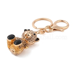 亜鉛合金ラインストーンキーホルダー  クマ  淡い茶色  11.25cm&nbsp;KEYC-M024-01KCG-01