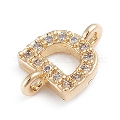 Brass Micro Pave Cubic Zirconia Letter Links&nbsp;ZIRC-I042-16G-D