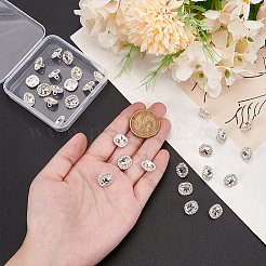 合金ラインストーンシャンクボタン  1穴  正方形  銀  12x12x8mm  穴：2mm  50個/セット&nbsp;DIY-MA0005-99A
