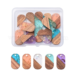 Transparent Resin & Walnut Wood Pendants&nbsp;RESI-CJ0001-96