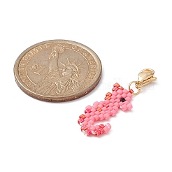 Handmade Loom Pattern Seed Beads Pendants Decoration&nbsp;HJEW-MZ00016-08