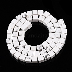 天然石ハウライトビーズ連売り  キューブ  6~7x6~6.5x6~6.5mm  穴：1mm  約60~61個/連  15.04~15.35''（38.2~39センチメートル）&nbsp;G-T139-6x6-02A