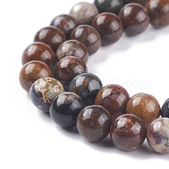 天然ピーターサイト連売り  ラウンド  8mm  穴：1mm  約47~49個/連  15.6インチ（39.5cm）&nbsp;G-O183-06A